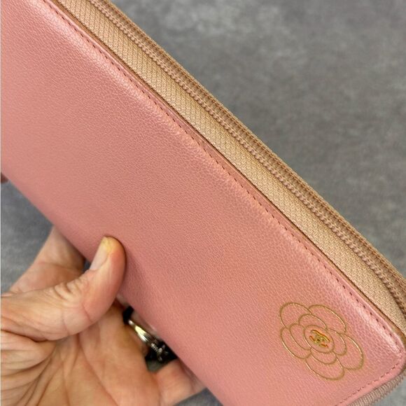 Chanel Pink Camelia Zippy Leather Long Wallet - Picture 9 of 14